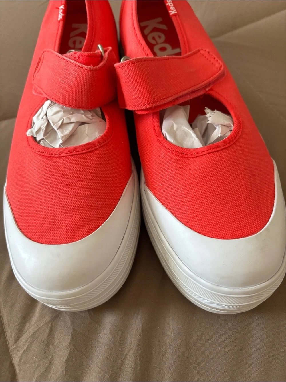 Keds Red Canvas Mary Jane platform Sneakers